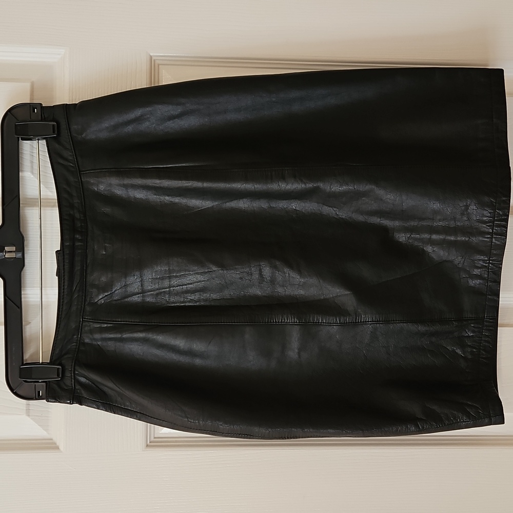 Vintage Global Identity Black Leather Skirt - Sz 11/12
